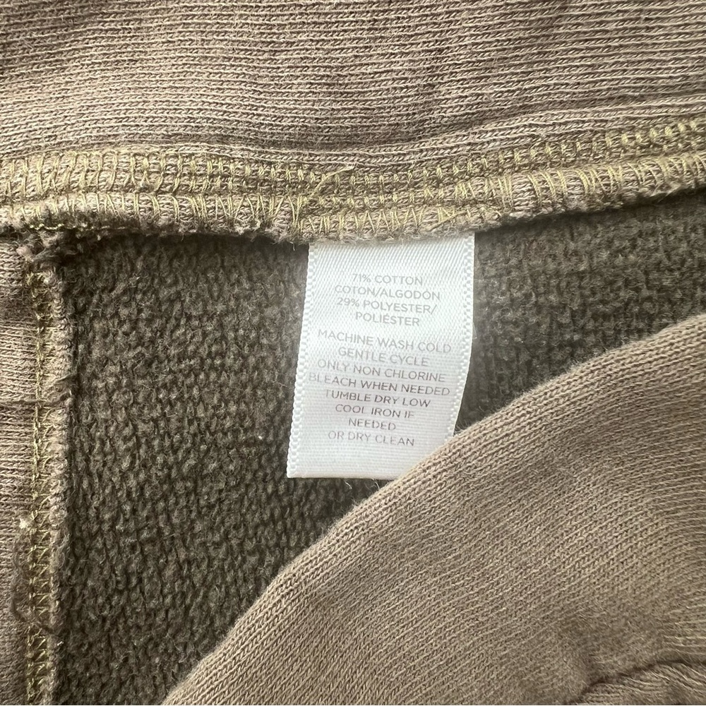 Lou & Grey Brown French Terry Split Hem Crewneck Sweatshirt Pullover XS - Picture 3 of 4